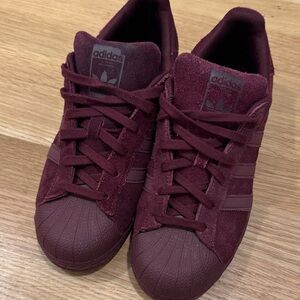 Vintage Adidas superstar dog Maroon Classic Sneakers size 8.5 women